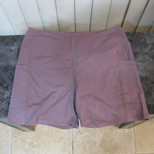 NWOT OQQ dark purple scrunch butt workout shorts M